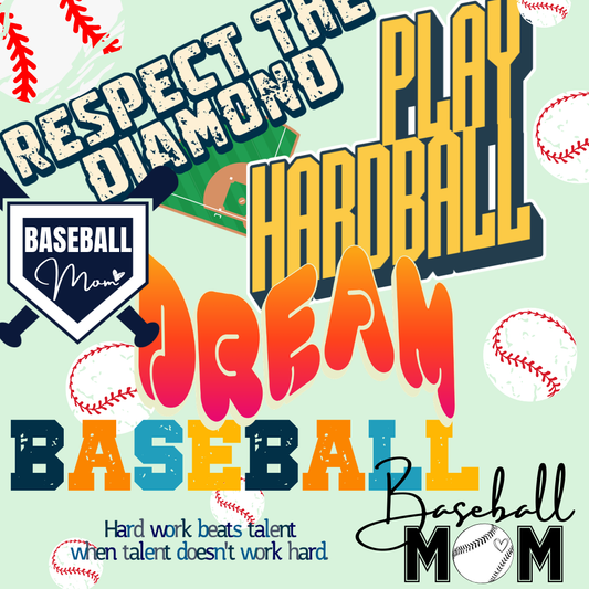 Colorful collage of unique baseball stickers