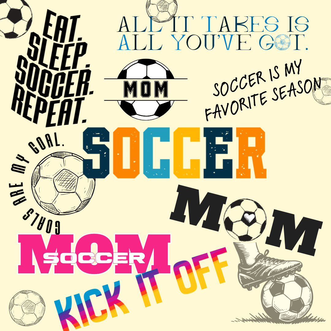 Collage of All Star Rally soccer sticker designs.