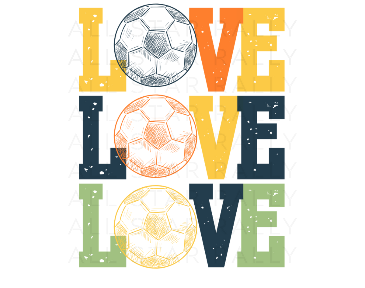 Multicolor soccer stick with text "Love Love Love"